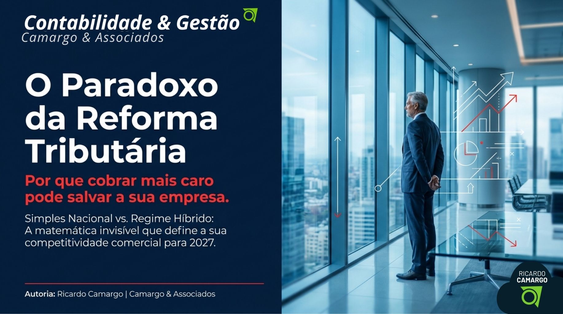 Consultores da Camargo e Associados fechando acordo com cliente após simulação tributária