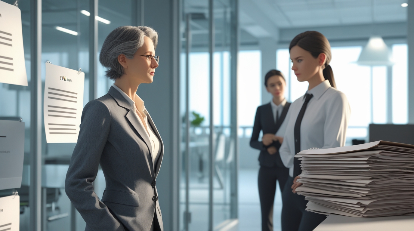 Profissional experiente liderando reunião estratégica com equipe diversa