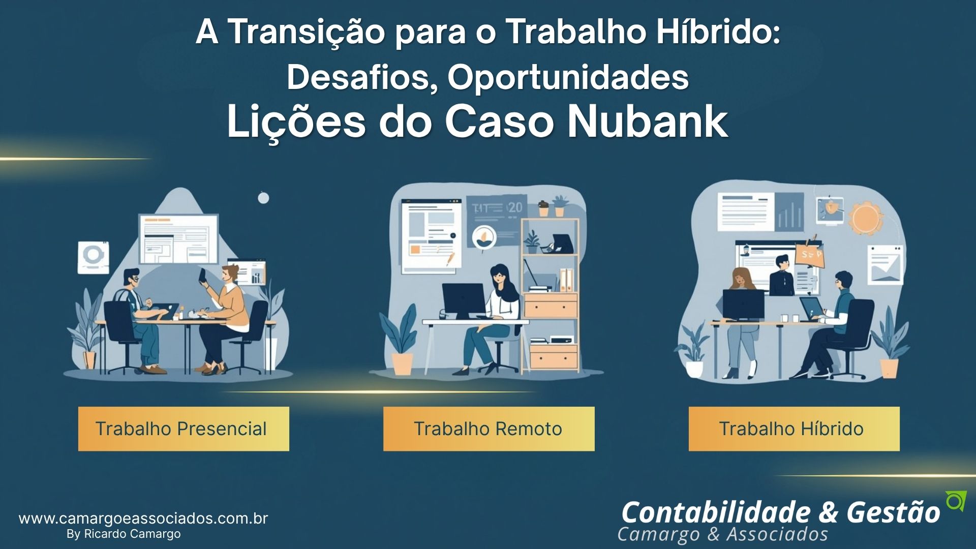 Guia completo sobre a transição para o trabalho híbrido: desafios, tendências e como implementar com sucesso. Análise do caso Nubank e estratégias práticas.